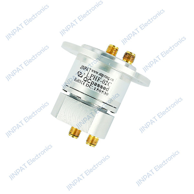 RF Coaxial Rotary Joint Dual Channel Slip Rings IP40 com Compact Signal Slip Rings Velocidades de até 50rpm